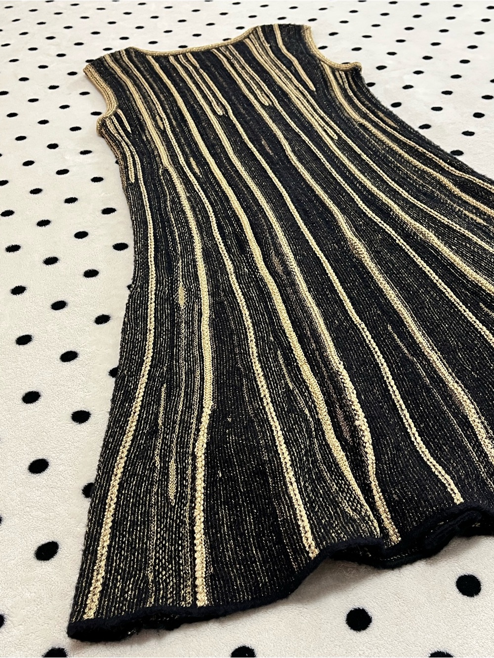 M Missoni Black & Gold Metallic Striped Knit Dress Size 40 - Picture 14 of 15